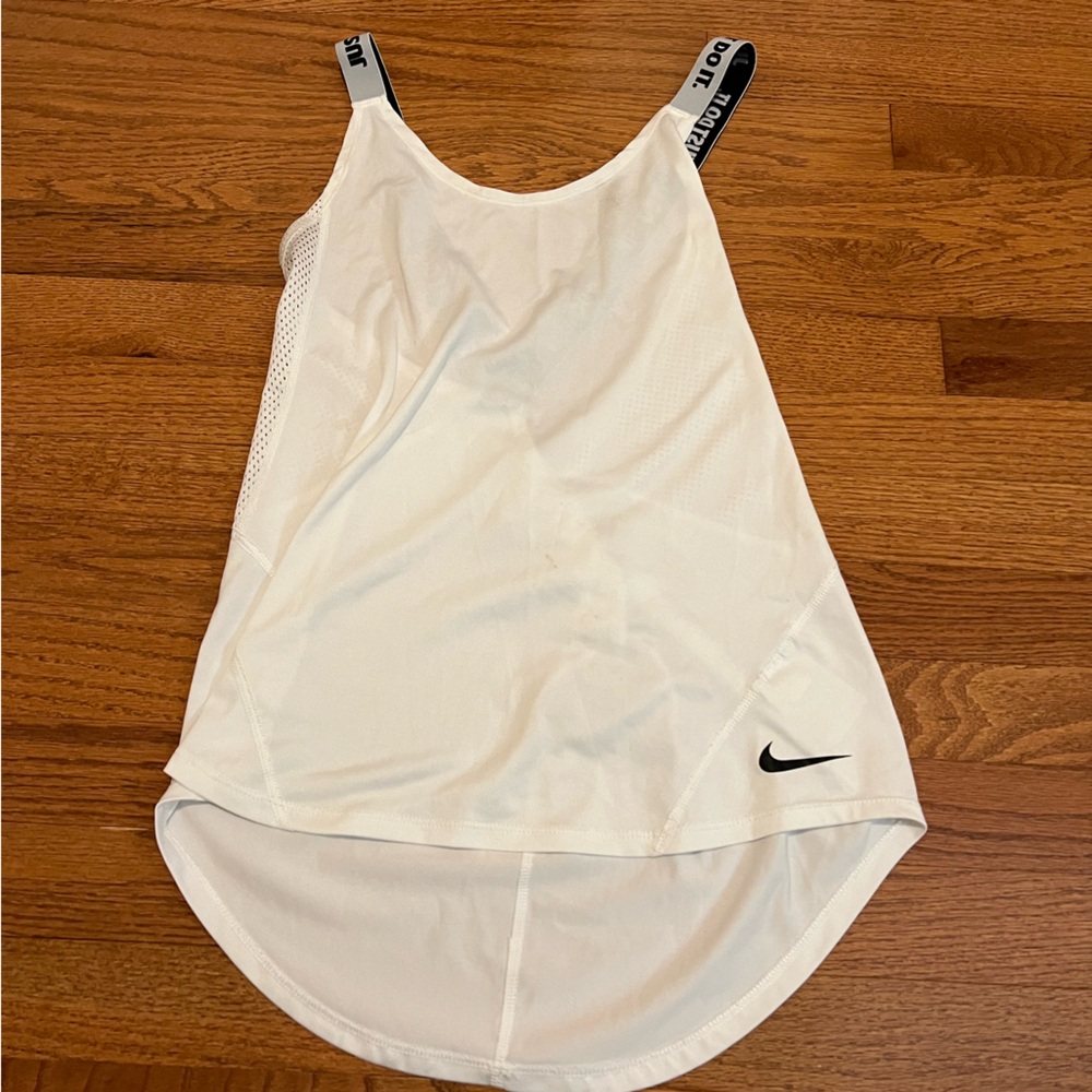 nike drifit white tank (small)